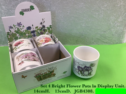 JGB - Bright Flowerpots (4 assorted)