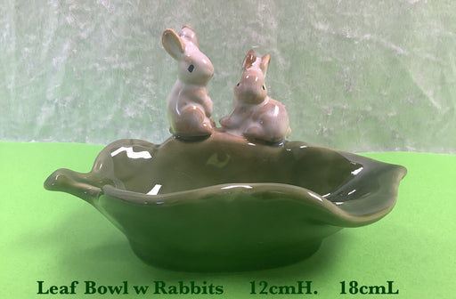JGB - Leaf Bowl with Rabbits