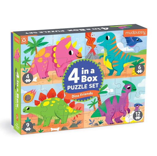 Mudpuppy - 4 in a Box Puzzle Set Dino Friends