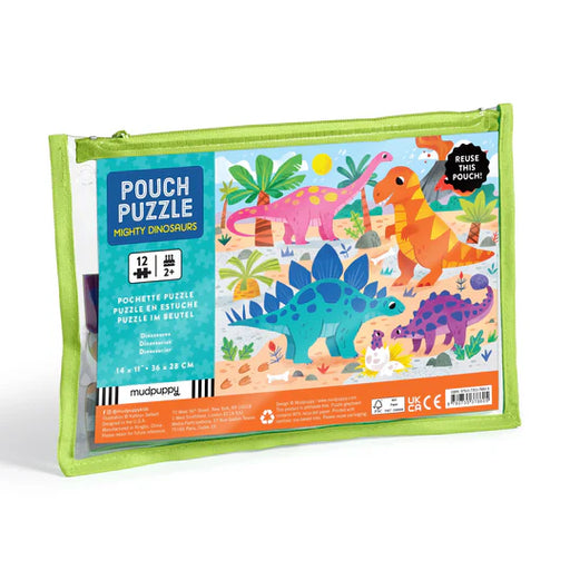 Mudpuppy - Pouch Puzzle - Mighty Dinosaurs (12pc)