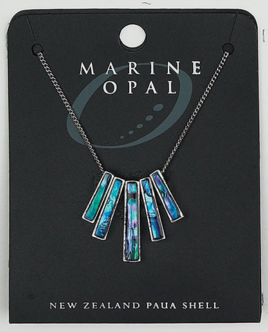 Marine Opal - Paua 5 Rod Necklace