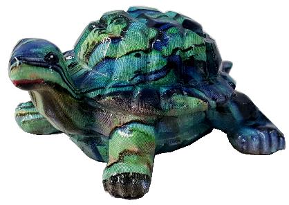NZ Ornament - Polystone Paua Turtle 60mm