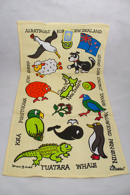 NZ Tea Towel - New Zealand Wildlife Icons