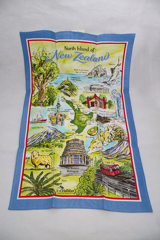 NZ Tea Towel - North Island of New Zealand