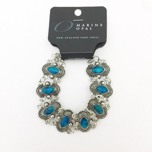 Marine Opal Bracelet - Ornate Links