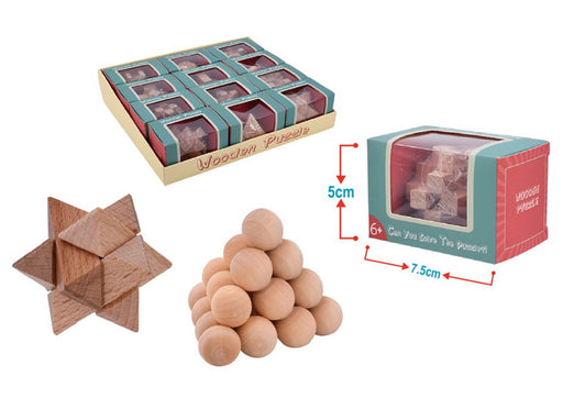 Mini Wooden Puzzles (12 assorted)