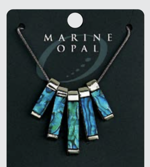 Marine Opal - 5 Rod Snake Chain Necklace