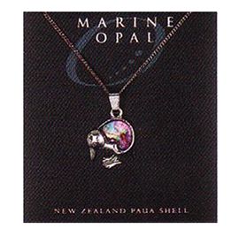 Marine Opal - Pink Paua Kiwi Necklace