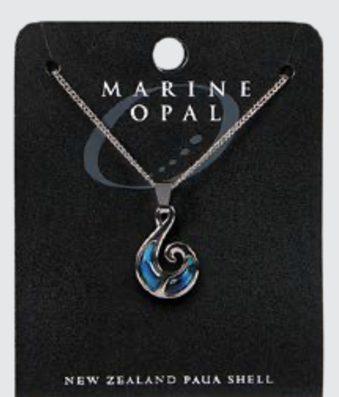 Marine Opal - Round Fish Hook Pendant