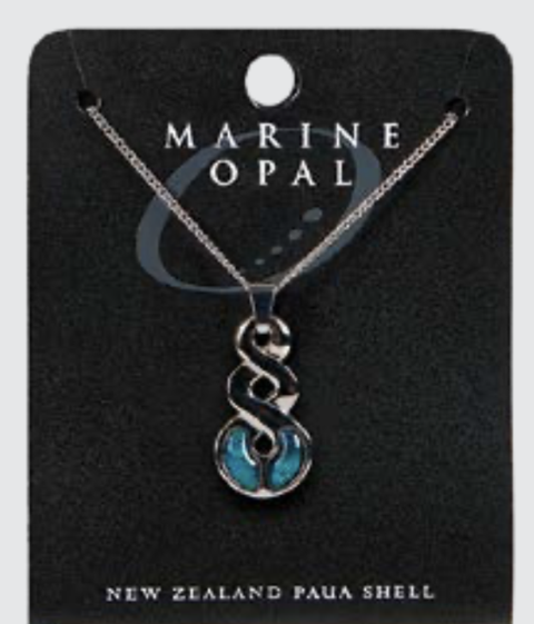 Marine Opal - Triple Twist Paua Pendant