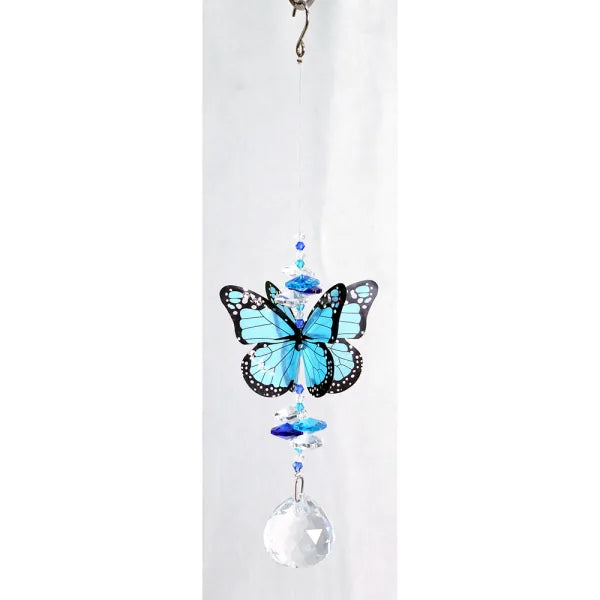 Wind Spinners - Blue Butterfly with Crystals