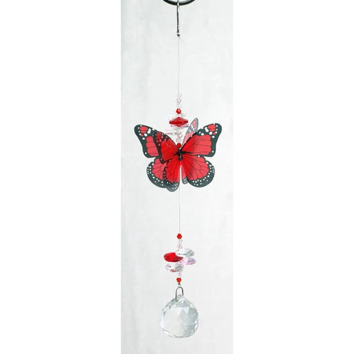 Wind Spinners - Red Butterfly with Crystals