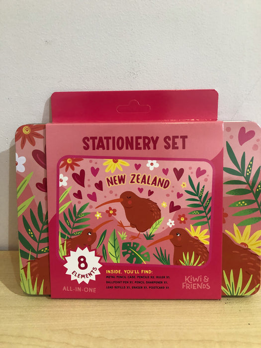 Kiwi & Friends - New Zealand Stationery Set Kiwis in Love NZ Pink
