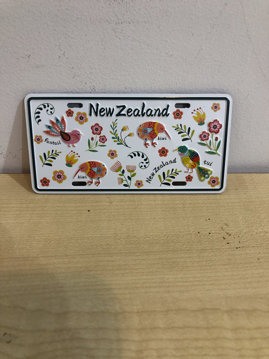 NZ Magnet - License Plate Manu White