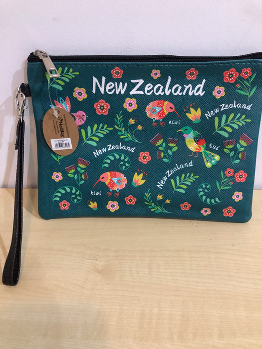 NZ Purse with Wrist Strap - Manu Green