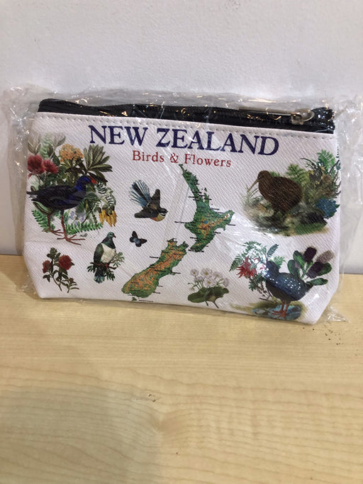 NZ Cosmetics Bag - Birds & Flowers