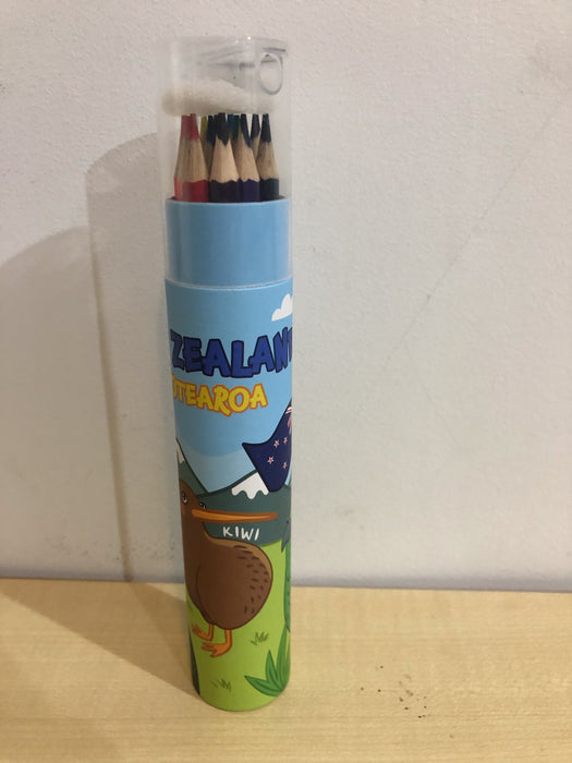 New Zealand Colour Pencil 12pk Kiwi & Kea pale blue