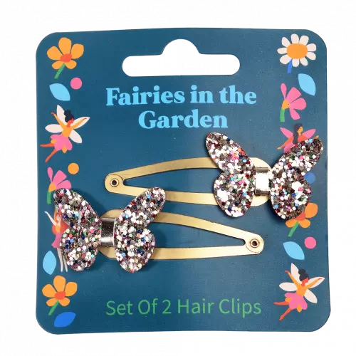 Rex London: Fairies in the Garden - Glitter Butterfly Hair Clips (set of 2)