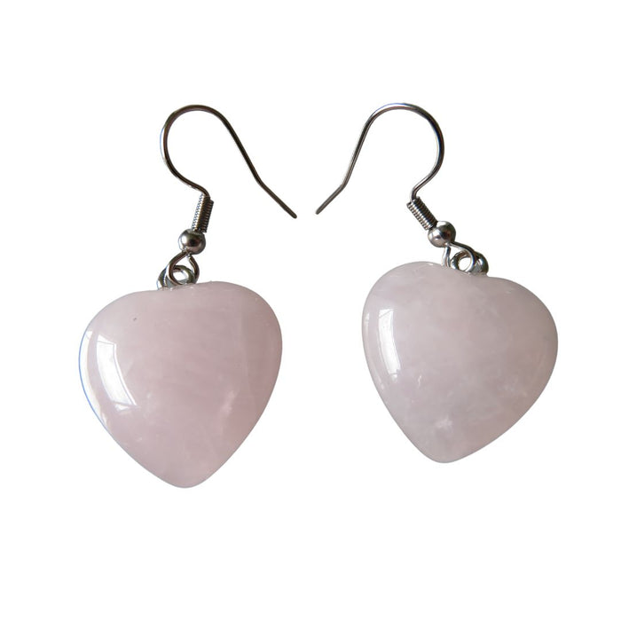 Wildside PS93 - Large Rose Quartz Heart Earrings