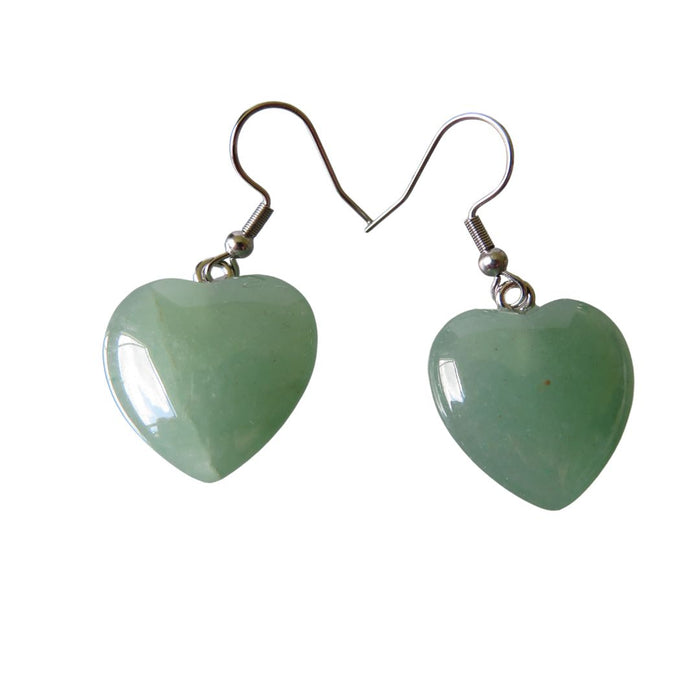 Wildside PS94 - Large Adventurine Heart Earrings