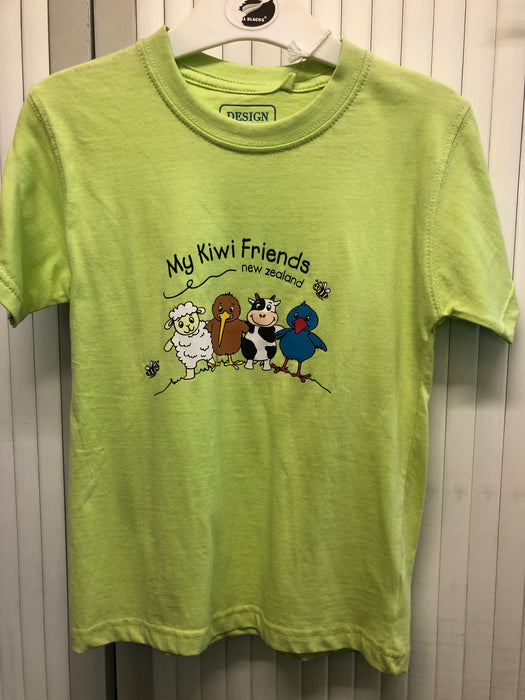 Green My Kiwi Friends Kids Tee - Size 6