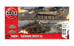 Airfix Gift Set - 1:72 Classic Conflict Tiger I vs Sherman Firefly Vc
