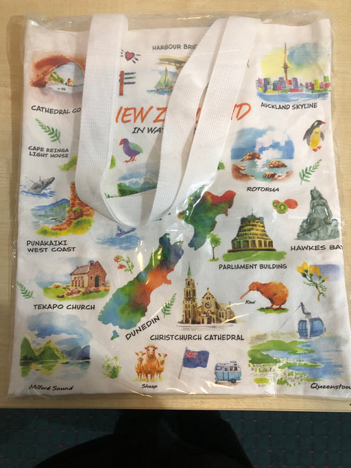 NZ Carry Bag - New Zealand in Watercolour