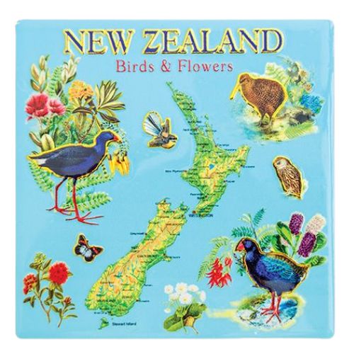 NZ Ceramic Coasters - Birds & Flowers