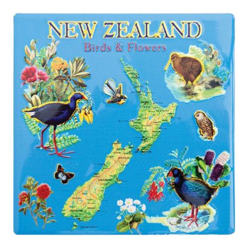 NZ Ceramic Coasters - Birds & Flowers
