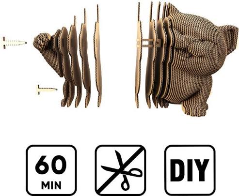 Cartonic 3D Cardboard Sculpture Puzzle - Maneki Kitten