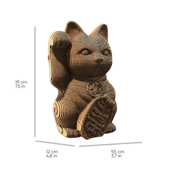 Cartonic 3D Cardboard Sculpture Puzzle - Lucky Cat