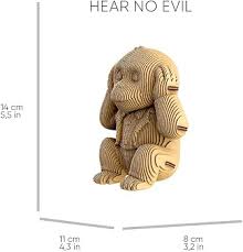 Cartonic 3D Cardboard Sculpture Puzzle - Trio Monkeys
