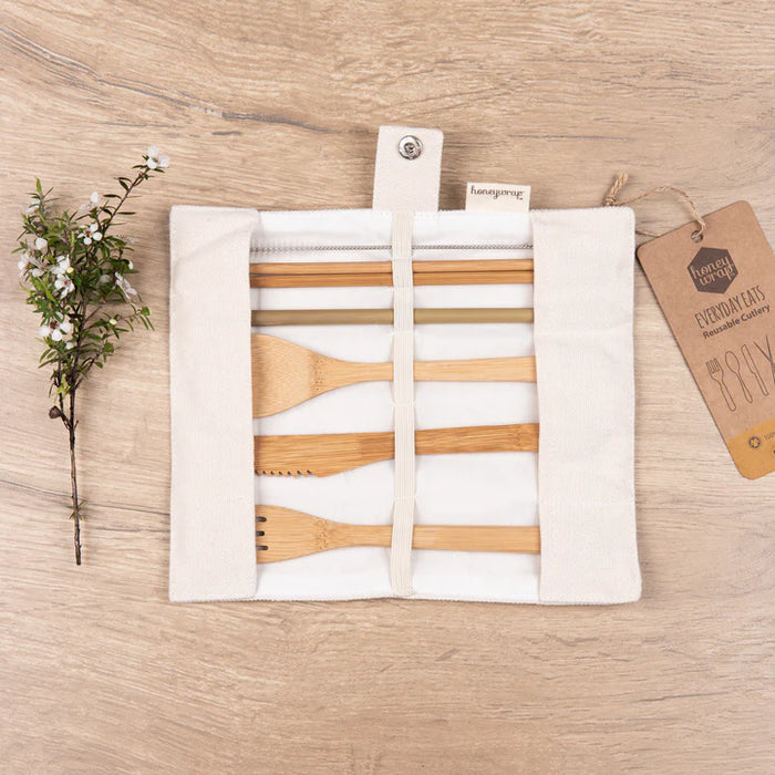 Honeywrap Everyday Eats Reusable Cutlery Cream