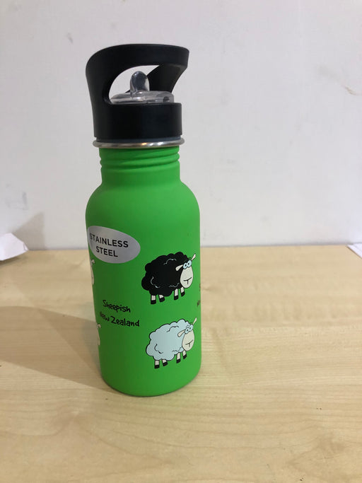 NZ S/S Drink Bottle - Green Sheep 18cm 400ml