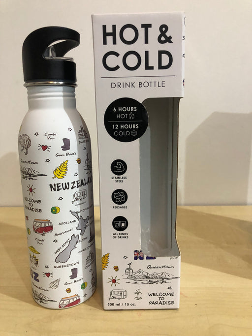 NZ S/S Drink Bottle - Welcome to Paradise 500ml