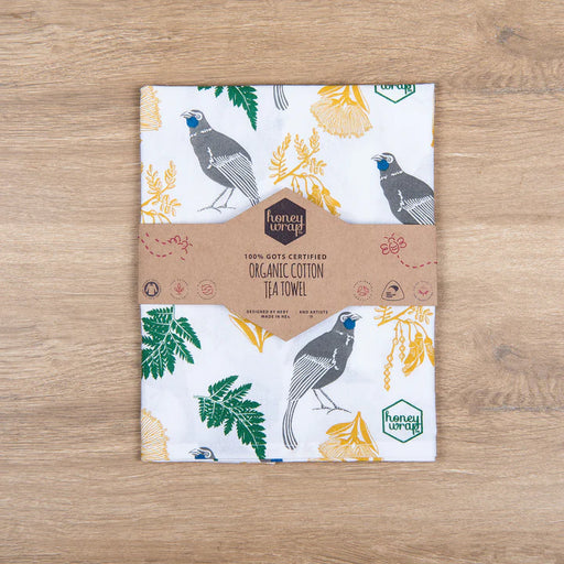 Honeywrap Organic Cotton Tea Towel Kokako