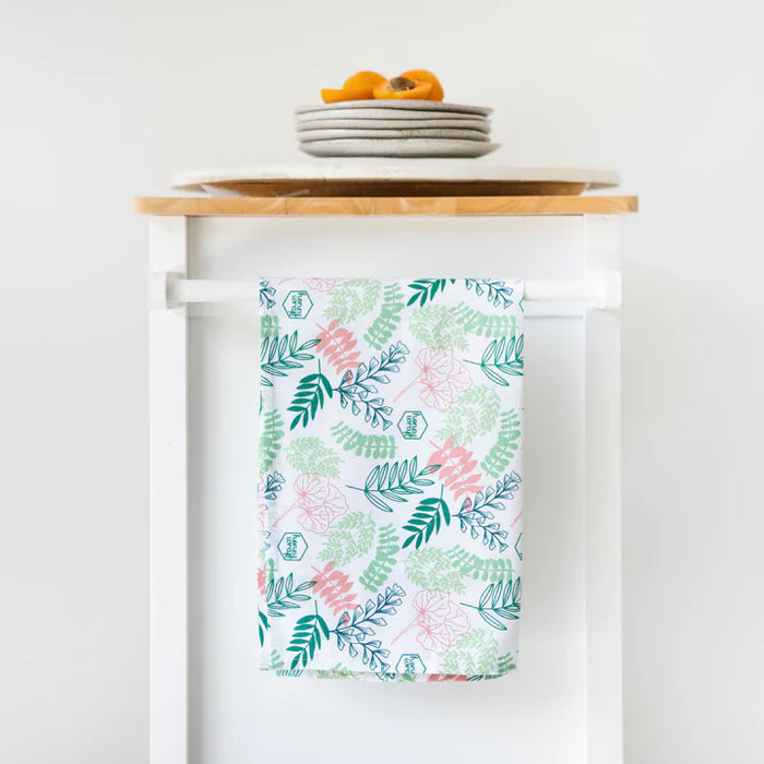 Honeywrap Organic Cotton Tea Towel Botanicals