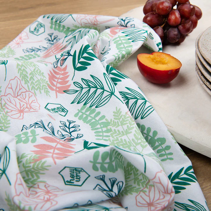 Honeywrap Organic Cotton Tea Towel Botanicals