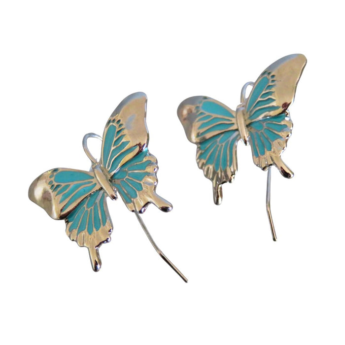 Wildside ER100 - Blue Butterfly Drop Earrings