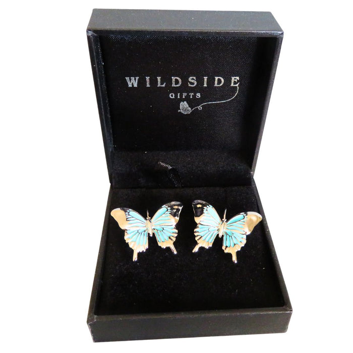 Wildside ER100 - Blue Butterfly Drop Earrings
