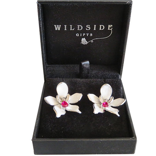 Wildside ER104 - White Orchid Drop Earrings