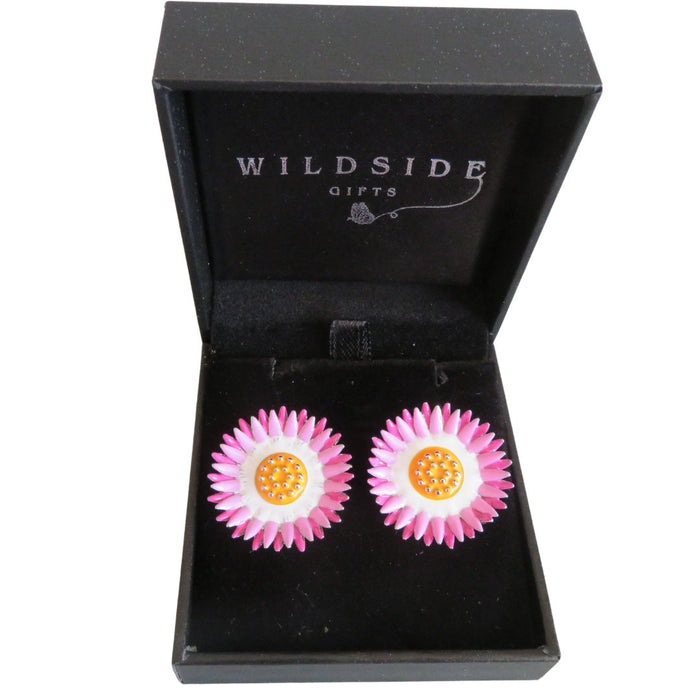 Wildside ER110 - Pink Daisy Drop Earrings