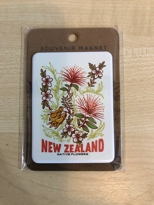 NZ Magnet - Retro NZ Native Flowers