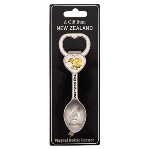 NZ Spoon Magnet Opener Kiwi Gold