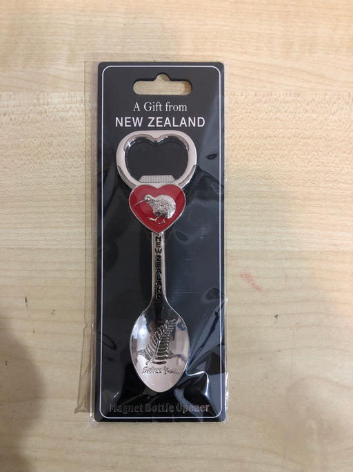 NZ Spoon Magnet Opener Kiwi Red