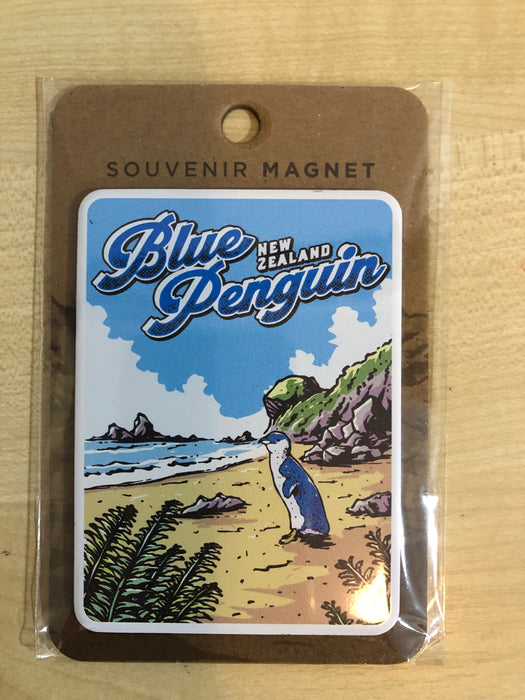 NZ Magnet - Retro Blue Penguin