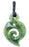 NZ Greenstone Twist / Koru Pendant 40mm