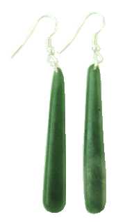 NZ Greenstone Earrings - Drop 50mm