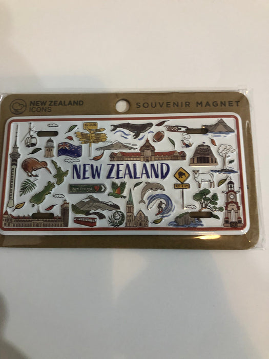 NZ Magnet - License Plate NZ Landmarks