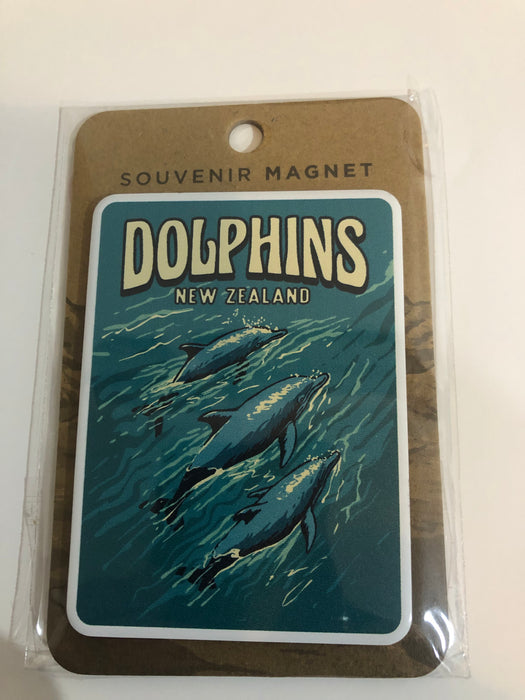 NZ Magnet - Retro NZ Dolphins